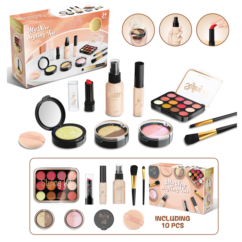 Beauty Makeup For Kids - 10-teiliges Simulations-Kosmetik-Set für Mädchen, Schönheit, pädagogisches