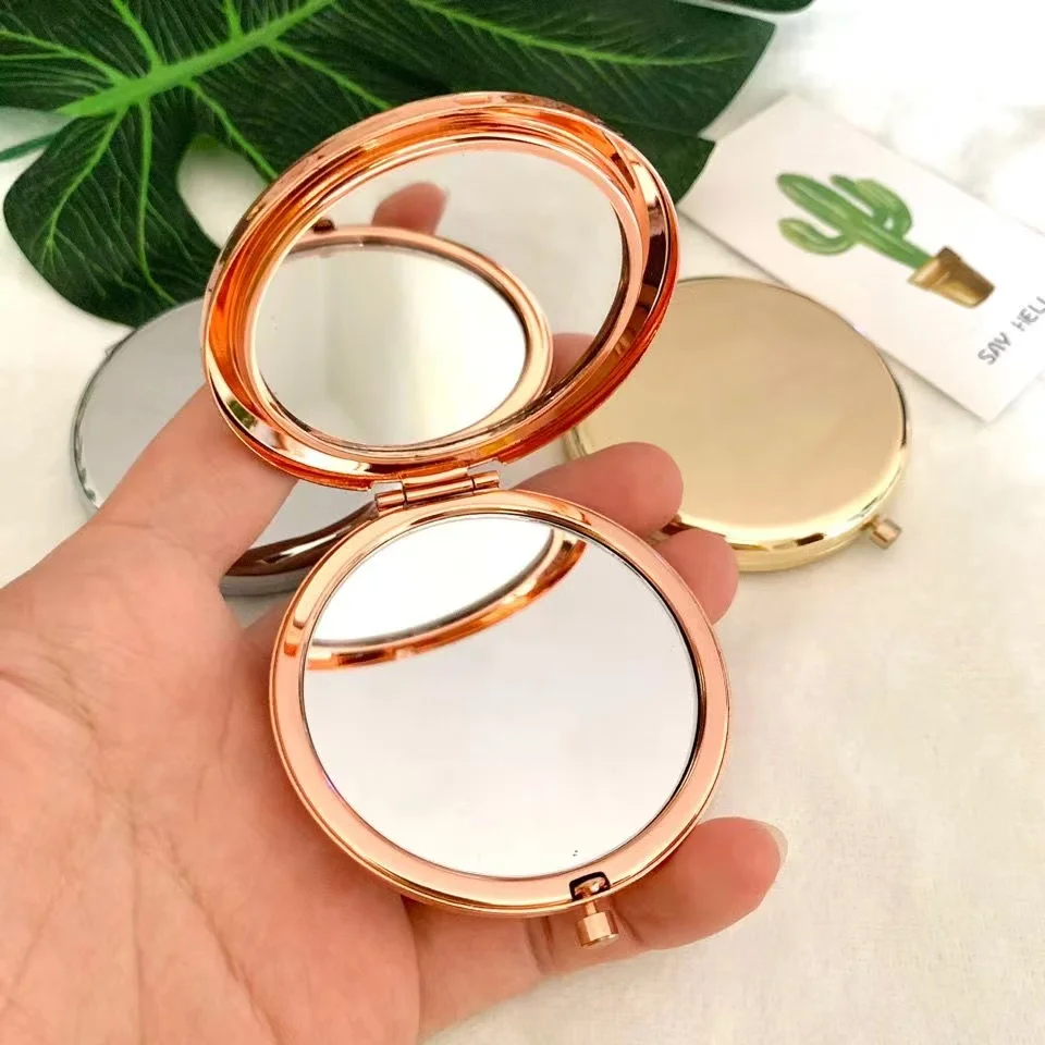 Beauty Rose Makeup - Tragbarer Schmink spiegel aus massivem Roségold