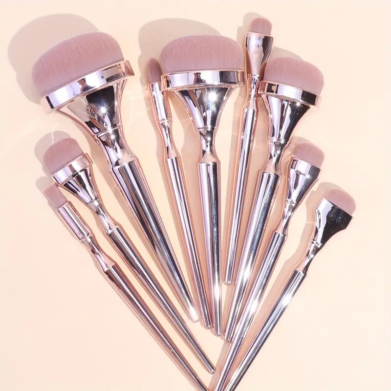 Beauty Rose Makeup - 9-teiliges Make-up-Pinsel-Set in Roségold für Lidschatten,