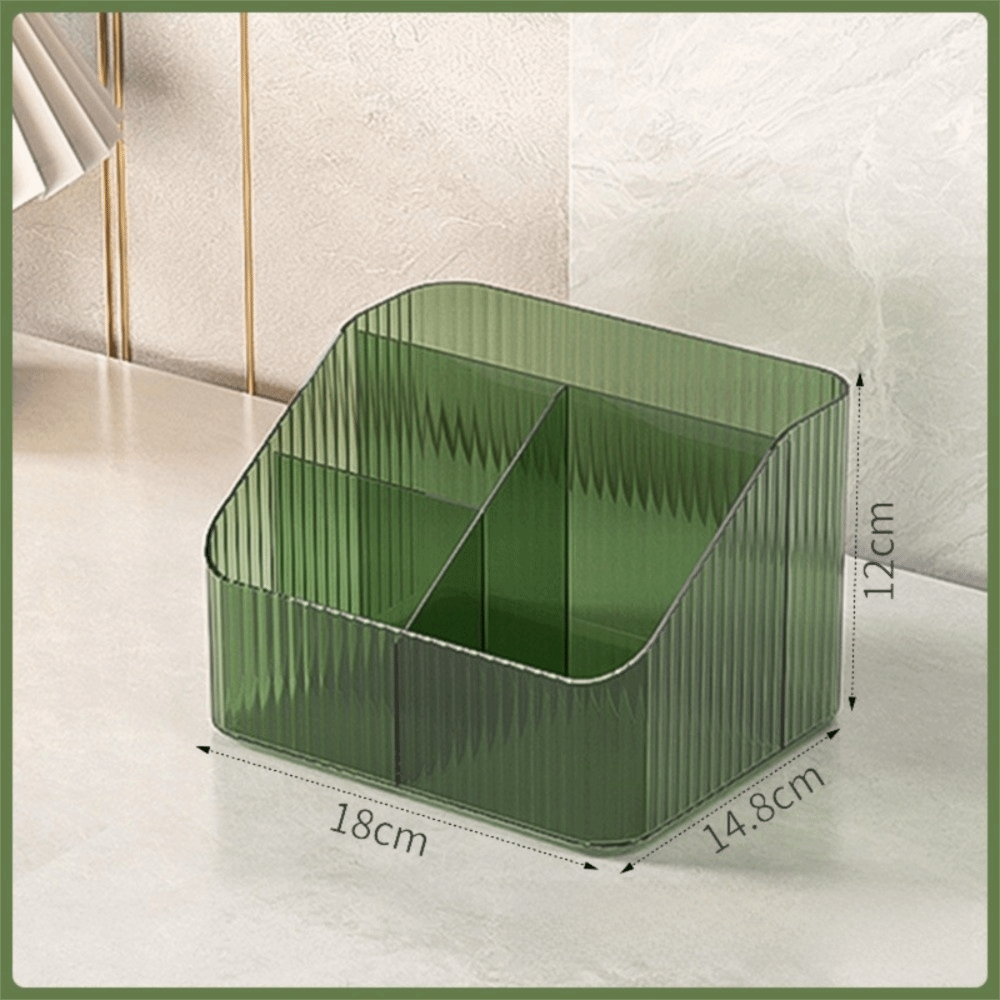 Beauty Kiss Makeup - Transparente Kosmetik-Aufbewahrungsbox mit Mehrfachfächern 3/4 Gitter