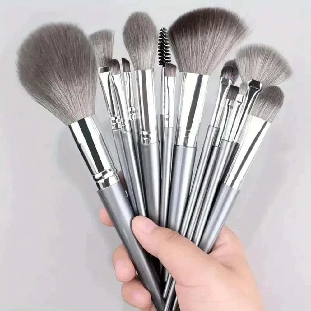 Huda Beauty Makeup Brush Set - 14 stücke Silber Make-Up Pinsel Set