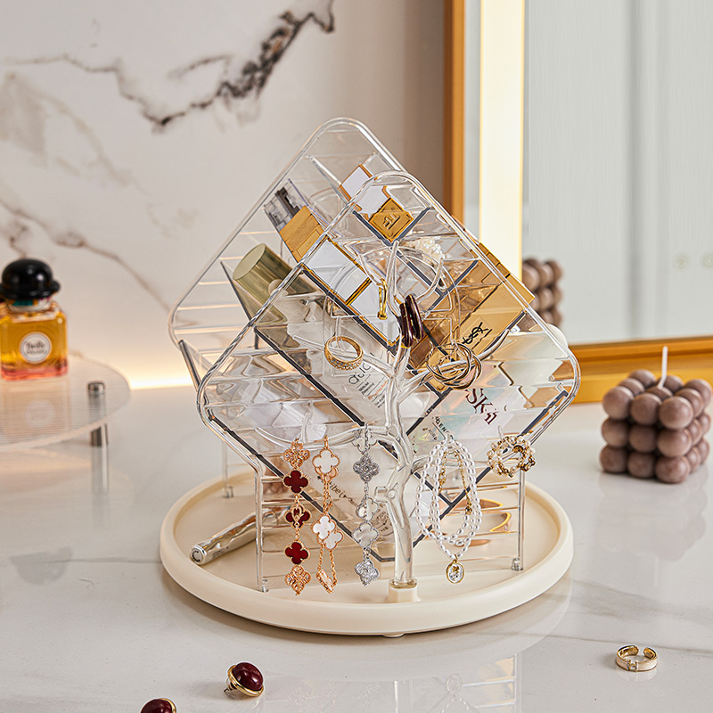Beauty Kiss Makeup - Luxuriöser Kosmetik-Organizer für den Schreibtisch, drehbare