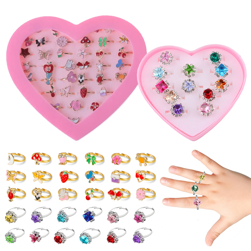 Beauty Makeup For Kids - Kinder Ringe Einstellbar Exquisite Schmuck Cartoon