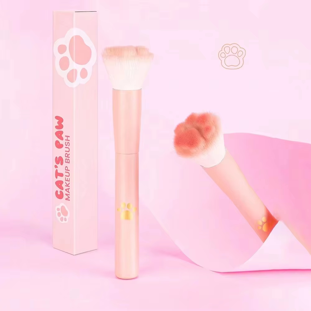 Beauty Queen Makeup - 1 Stück Katzenpfoten-Rougepinsel mit Aufbewahrungsbox, Make-up-Pinsel