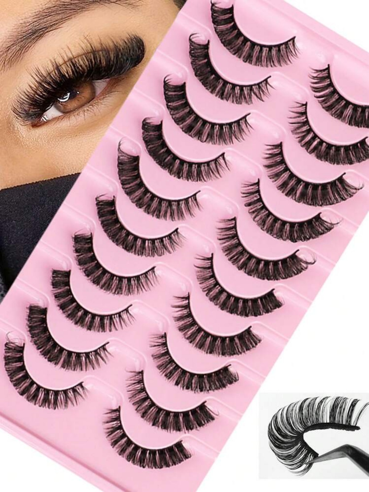 Beauty Makeup Bar - Russisches Gestreiftes Falsche-Wimpern-Set, Dramatisches Langes Fox-Eye-Lift-Design,