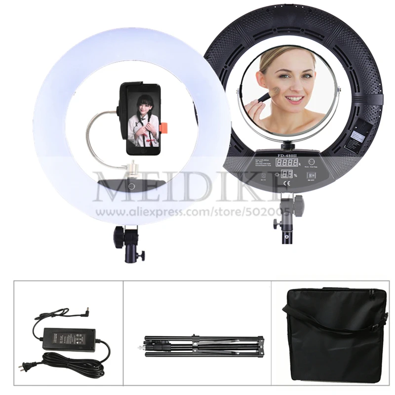 Beauty Makeup Video - LED-Ringlampe FD-480II Beauty Studio LED-Ringlicht Bi-Farb-Videolampe