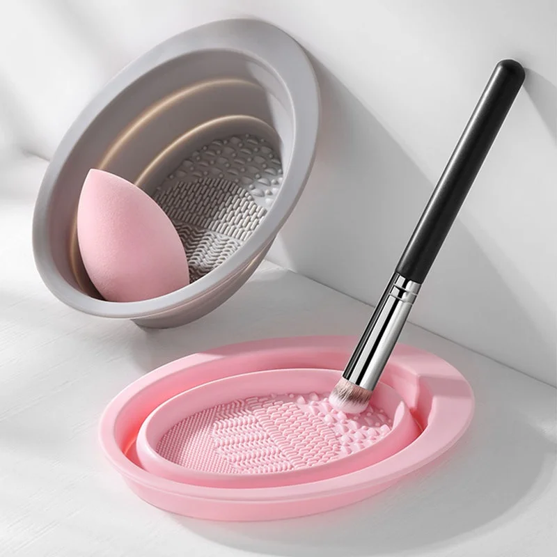 Beauty Makeup Foundation - Faltbare Silikon-Make-up-Pinsel-Reinigungsschale Kosmetik-Reinigungsmatte Foundation Lidschatten Pinsel