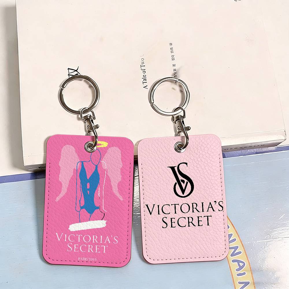 Beauty Makeup Louis Vuitton - V-Victoria-Logo-S-Secret Rechteckiger Schlüsselanhänger-Kartenhalter, Ausweis-Kreditkartenhalter, Studentenausweishalter, Buskartenhülle