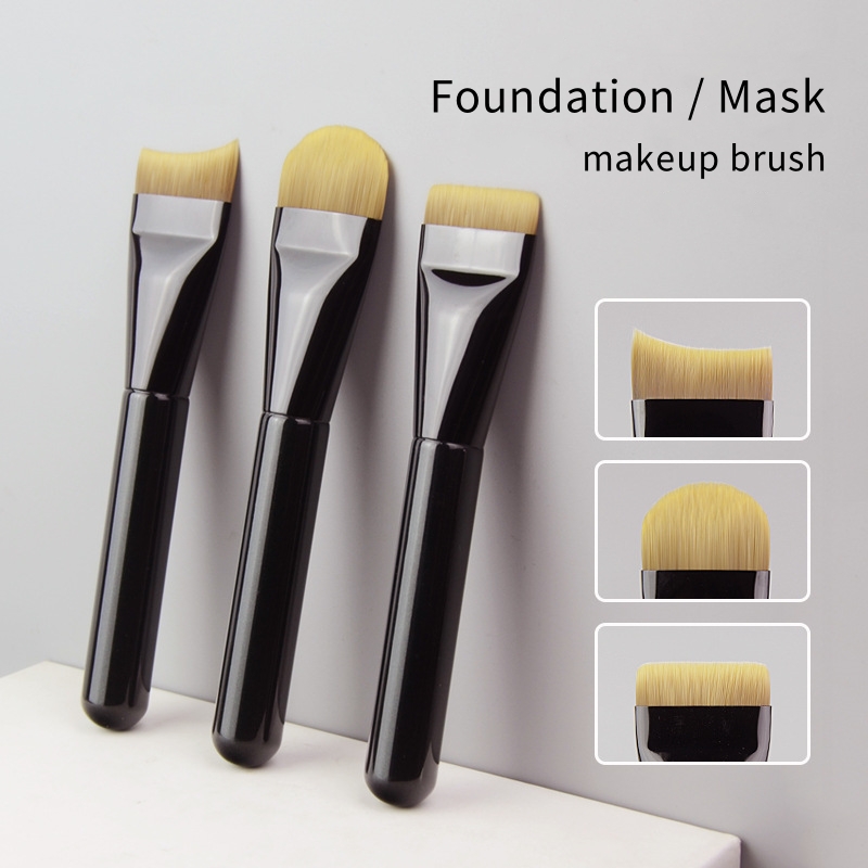 Beauty Queen Makeup - Foundation-Make-up-Pinsel, ultrafeiner, hypoallergener Nylon-Borstenoberseite, flacher Bogen,