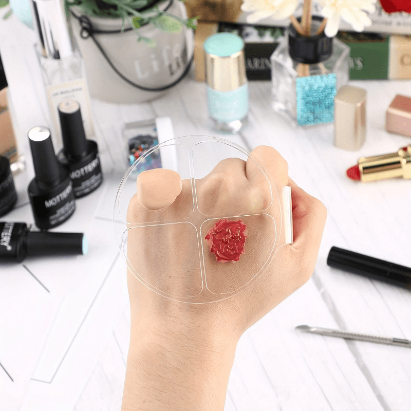 Beauty Makeup Foundation - Runde Acryl-Farbmischplatte mit Vier Fächern, Flüssig-Foundation