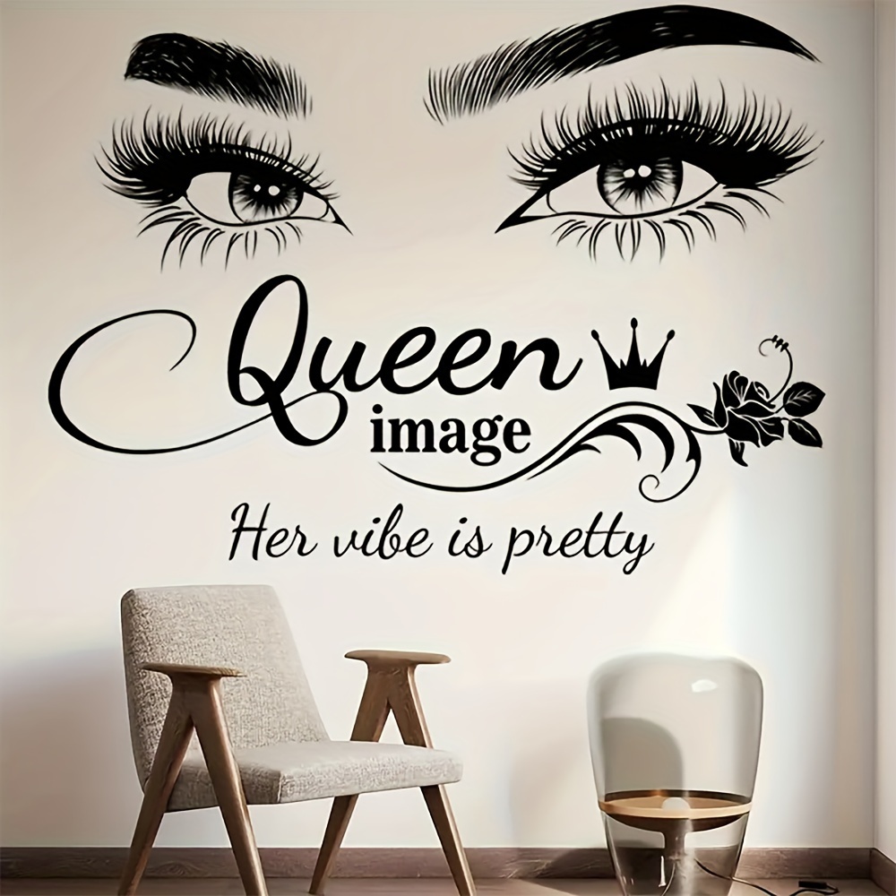 Beauty Rose Makeup - 2 Stück elegante Wandaufkleber mit Augenmotiv