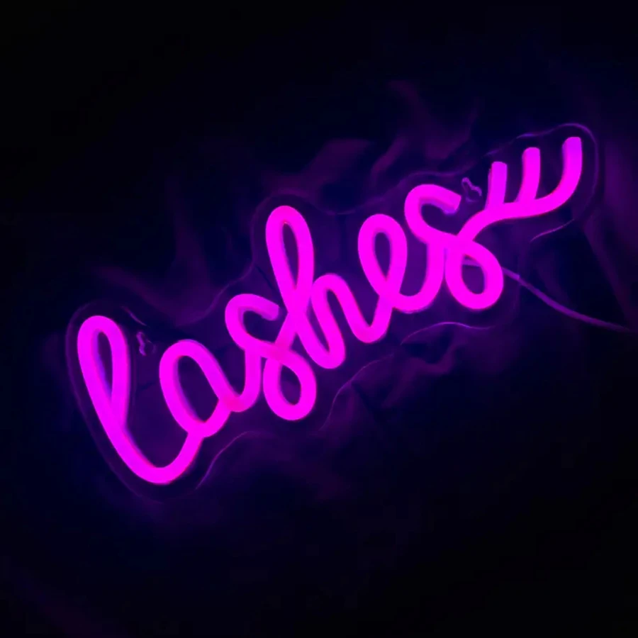 Neonschild, Wimpern, hellrosa, – Beauty Makeup Bar Bewertung und Preis