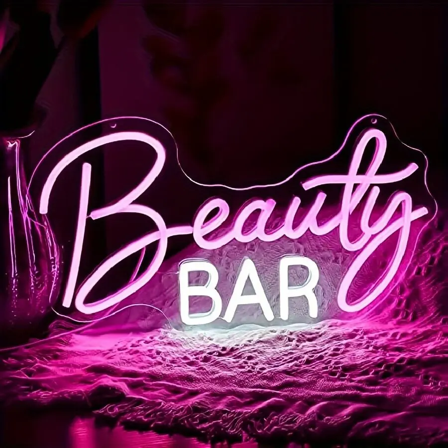 Neonschild, Wimpern, hellrosa, – Beauty Makeup Bar Bewertung und Preis